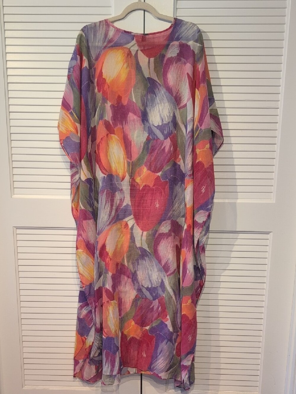 Vintage Ruth Norman New York Watercolor Tulip Kaftan - Picture 3 of 9